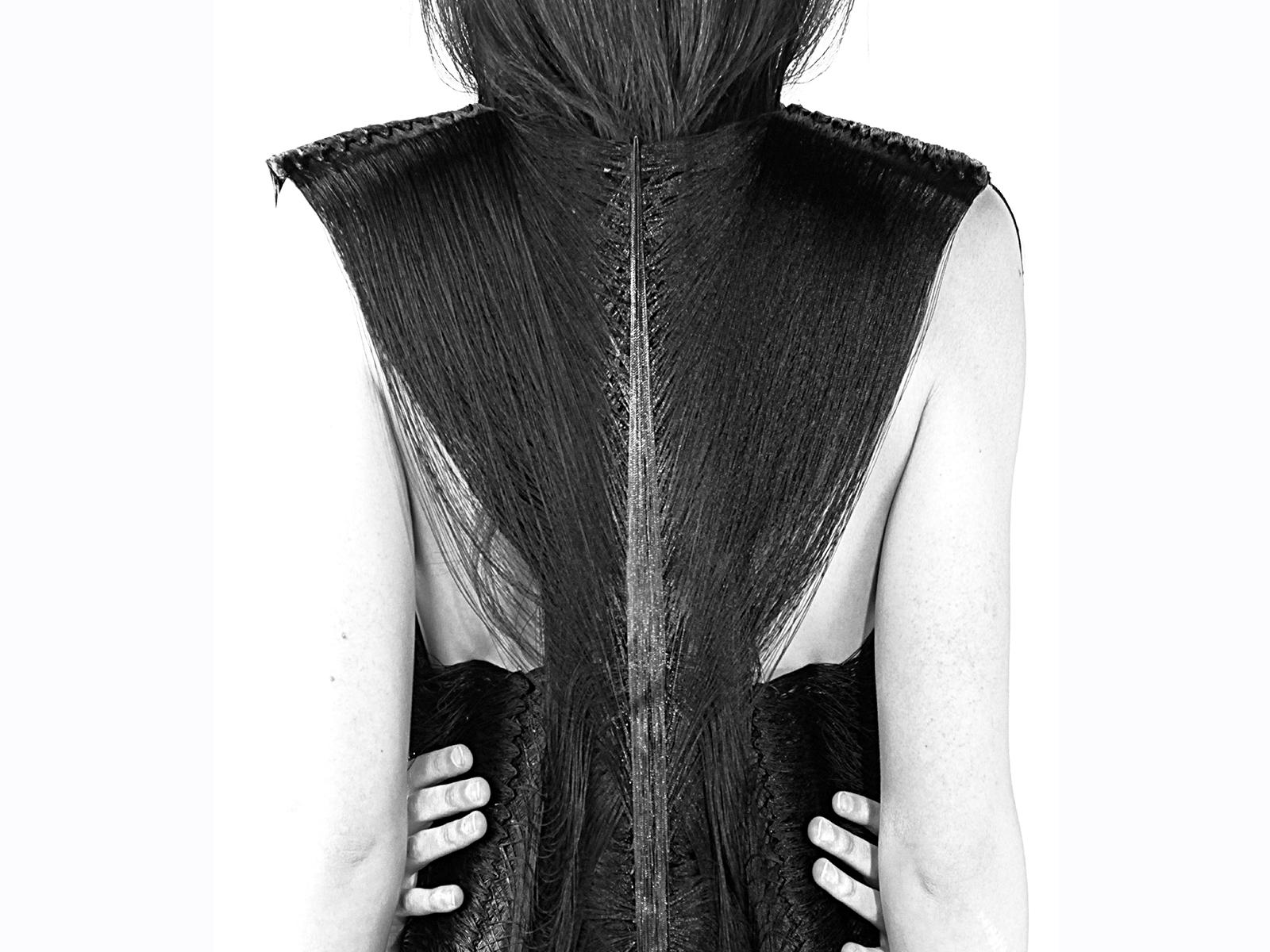 Back bone dress by Jeanne Vicerial - photo Doris Lanzman, model Julia Gault