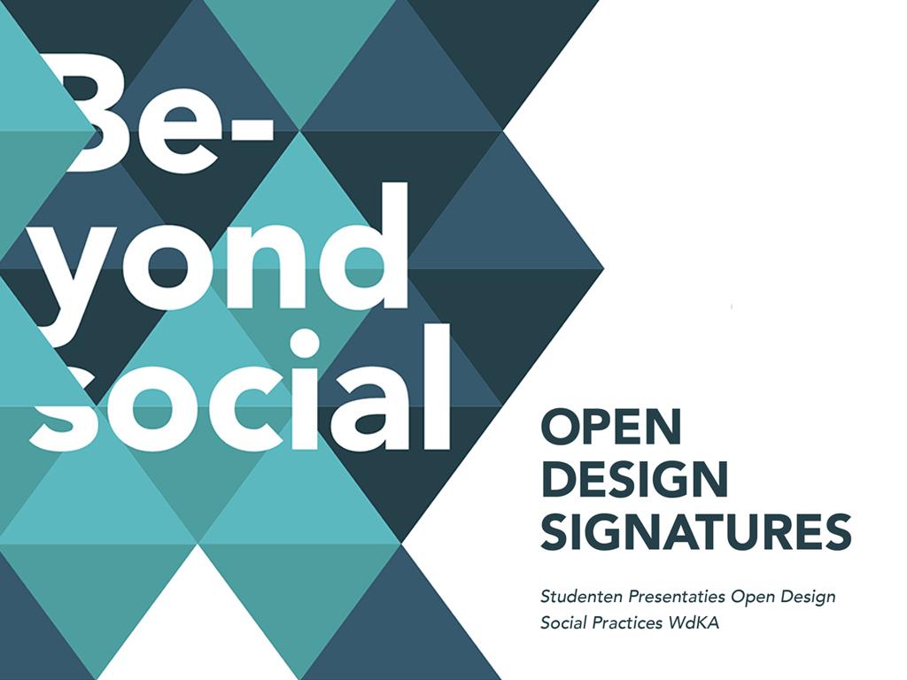 Beyond Social Open Design Signatures