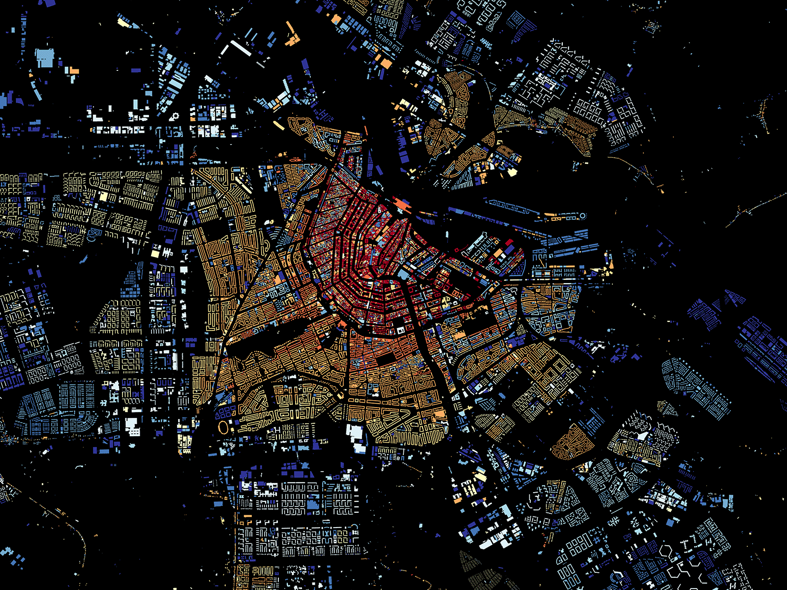 Gebouwenkaart Nederland - Amsterdam