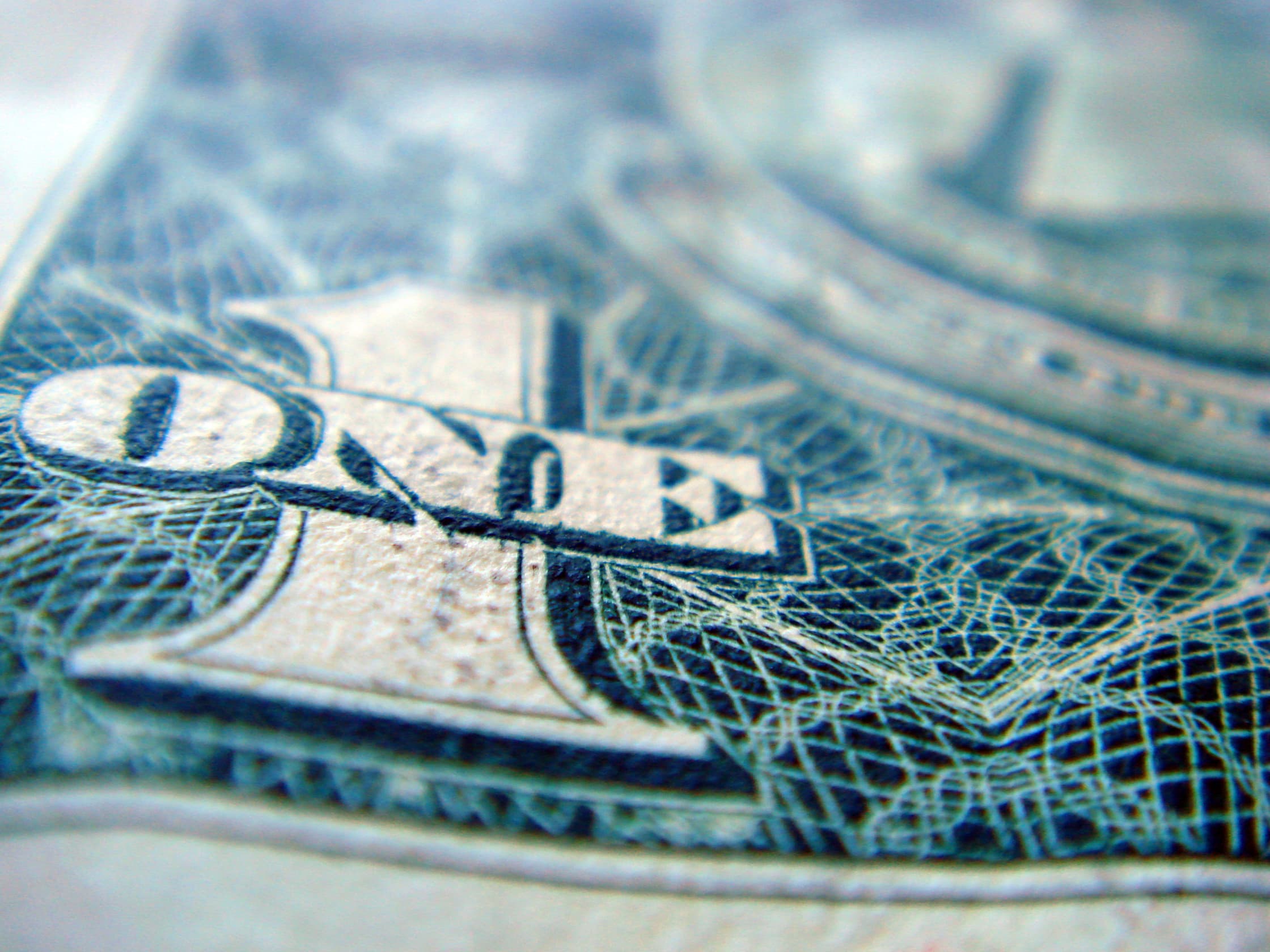 Macro dollar bill