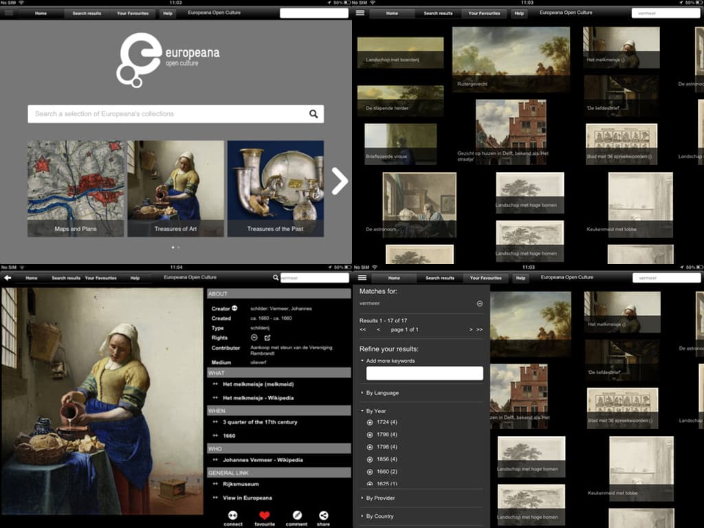 Europeana app screenshots