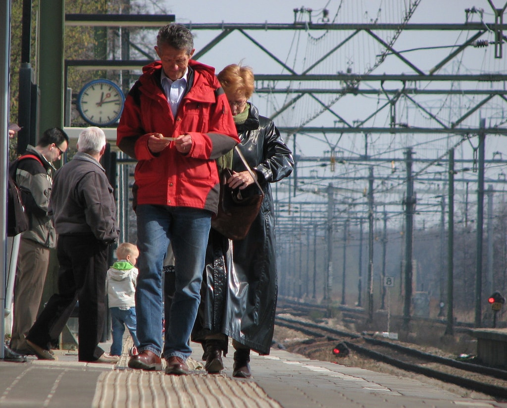 Station met reizigers