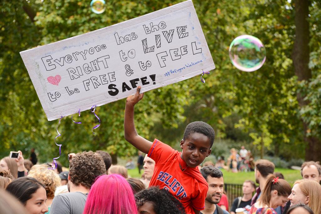 Solidarity with Refugees street protests London