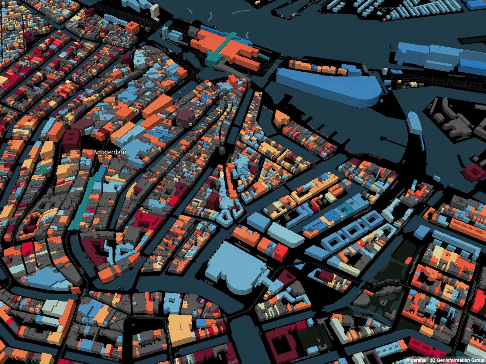Amsterdam gebouwen in 3D
