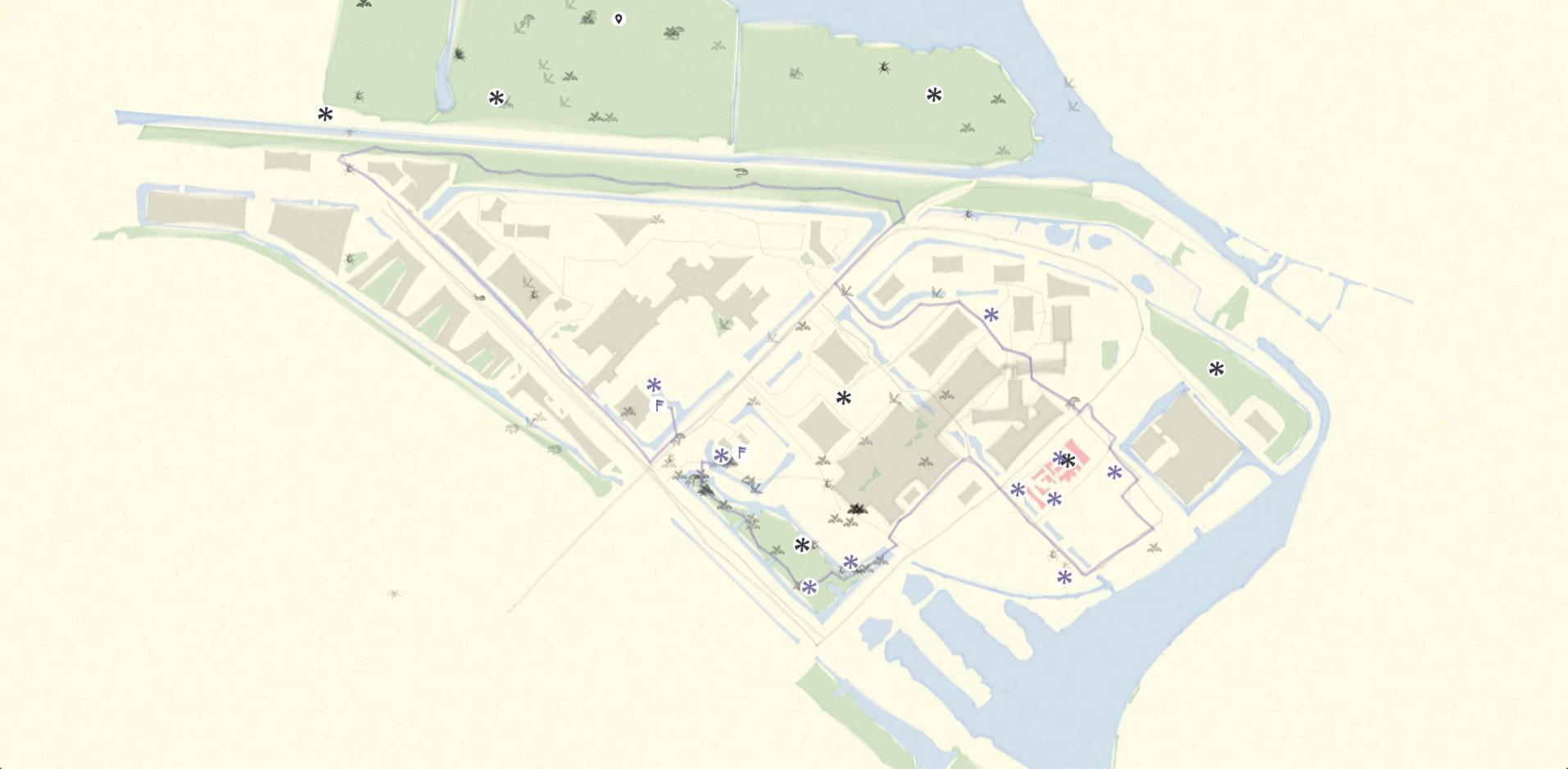 Kaart van de Field Atlas van het Amsterdam Science Park