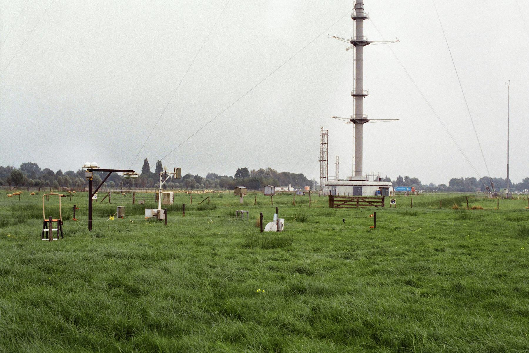 Ground-based sensors at the KNMI Cabauw atmospheric research facility. Photo: Matthew Harvey.