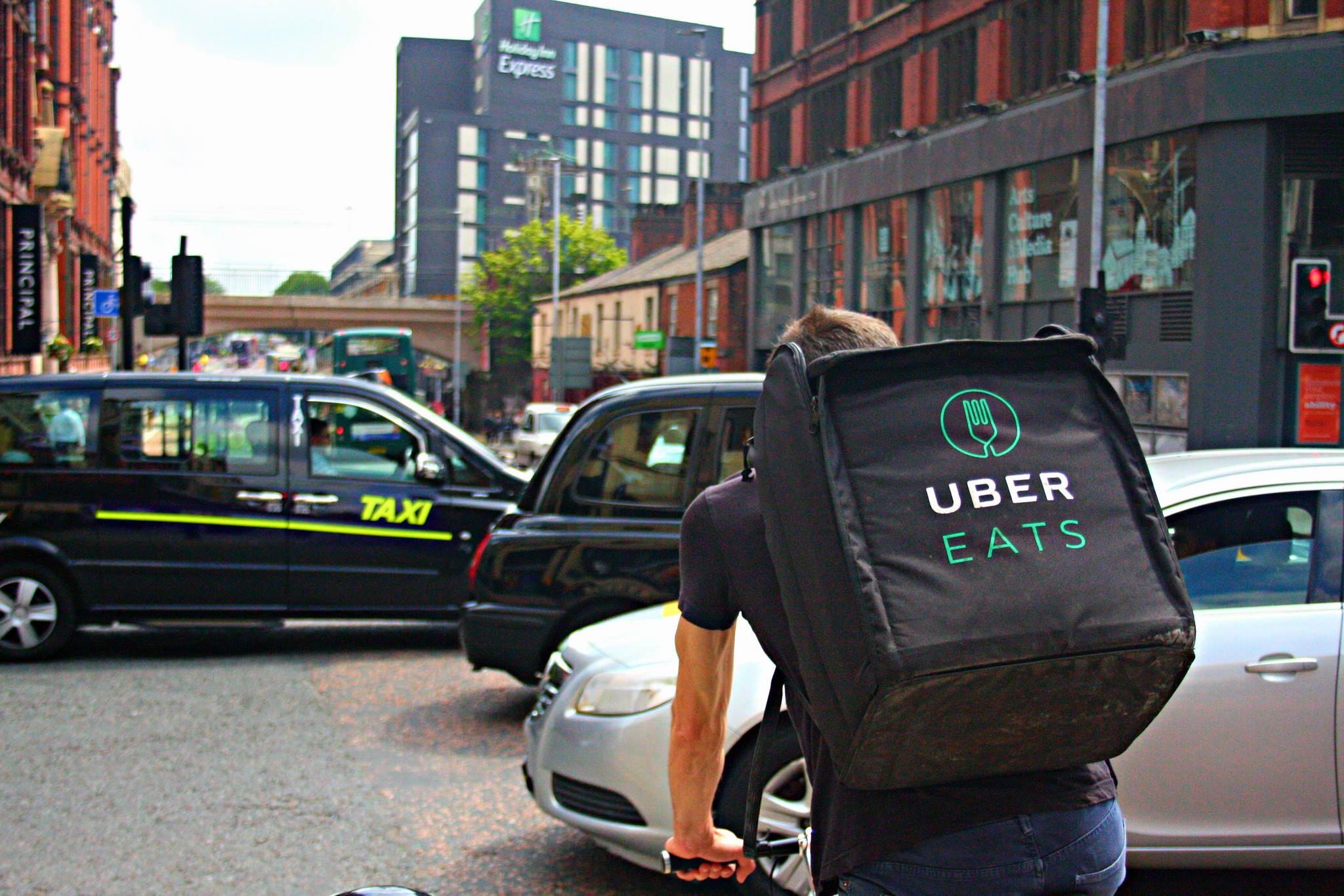 UBER Eats delivery cyclist Manchester