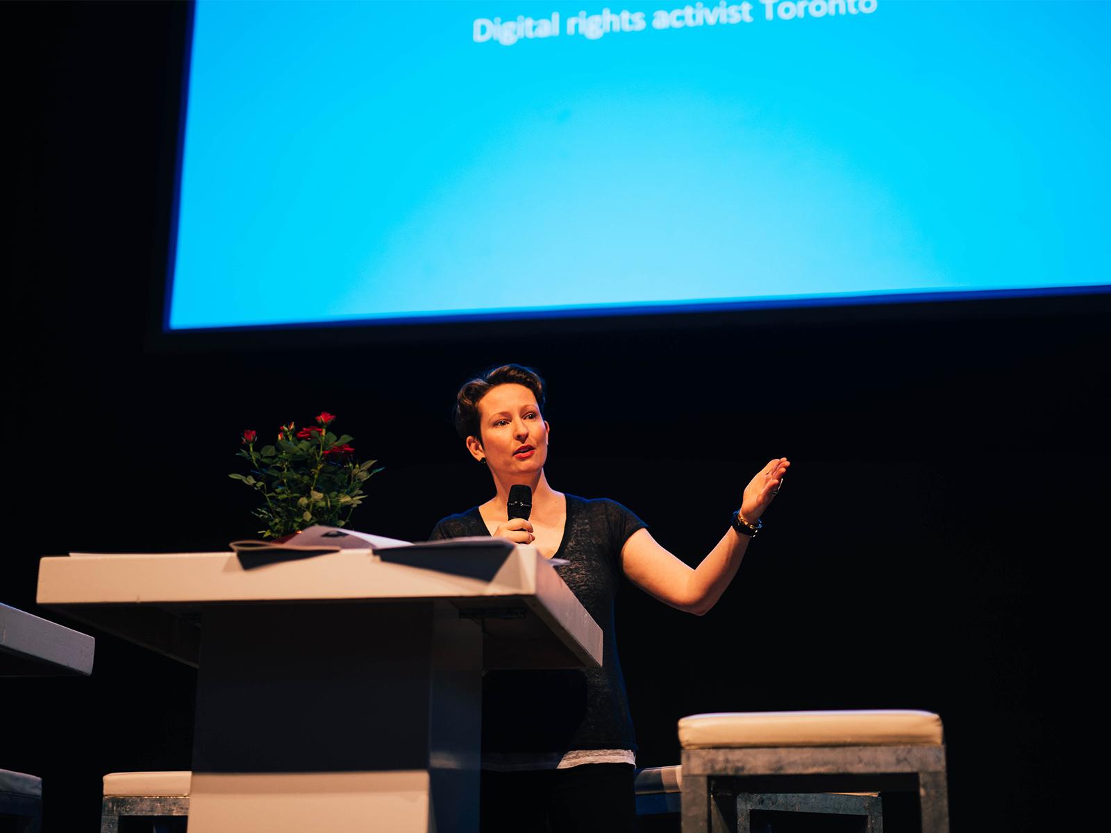 Bianca Wylie op Cities for Digital Rights conferentie