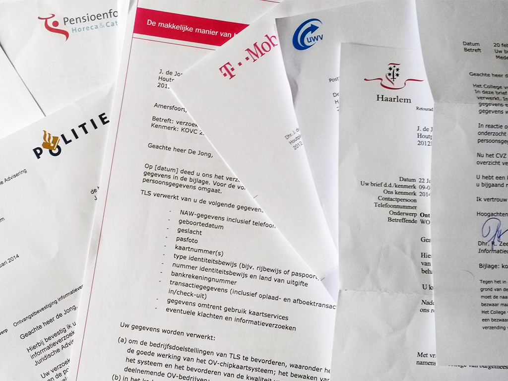 Open Kaart: verstuurde brieven Open Kaart: verstuurde brieven