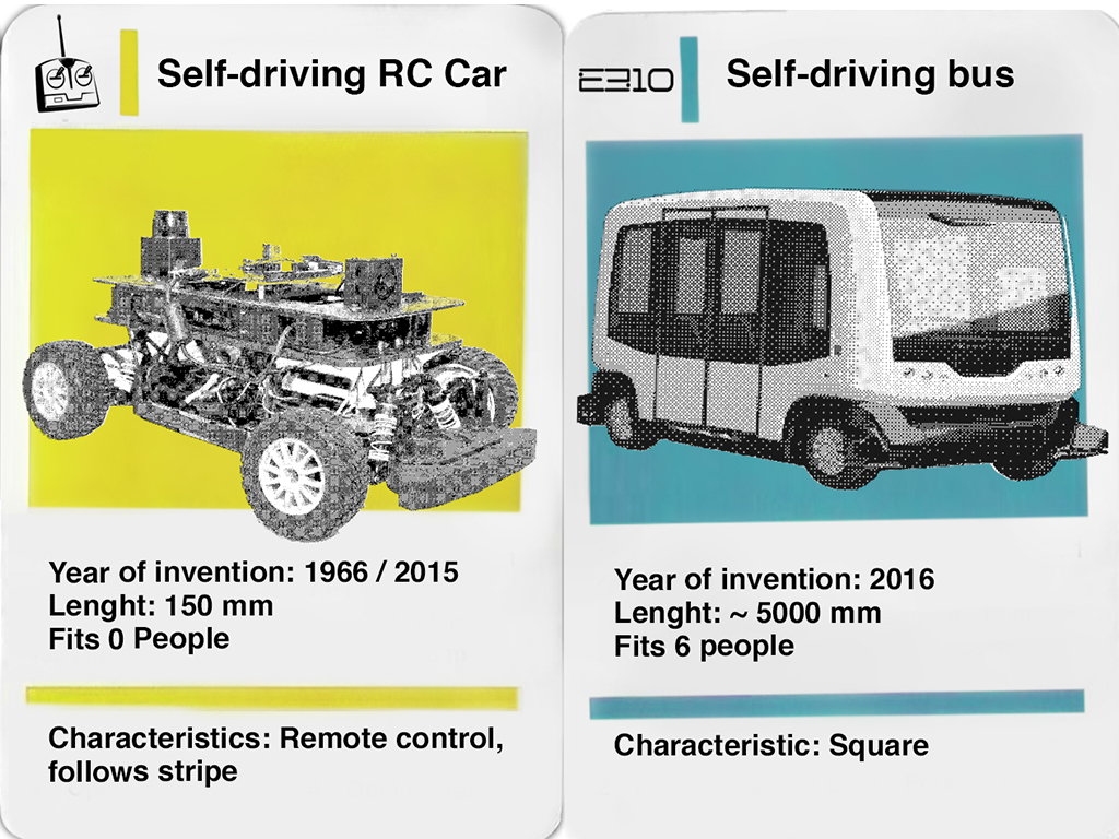 Self-driving cars quartets card game